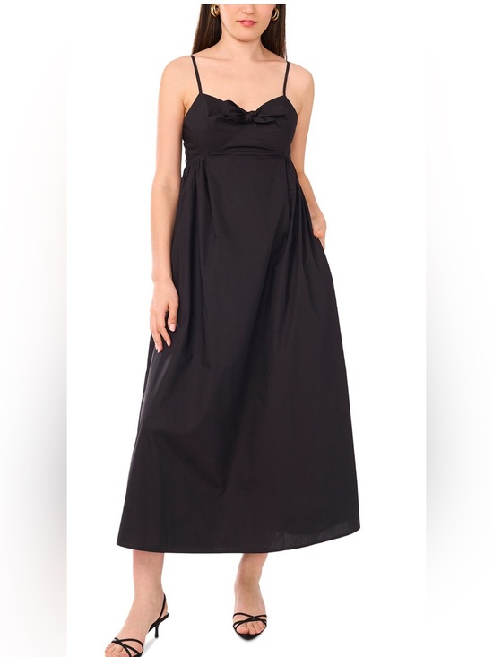 STATE Dresses & Skirts - 1.STATE Bow Front Cotton Midi Dress Black Lightweight Women’s Size Medium NWT